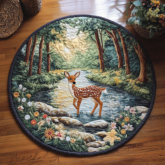Lone Fawn WJ2306033CL Quilted Round Mat