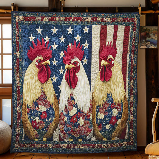 Patriotic Rooster WN1002027CL Quilt