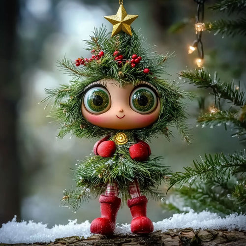 Festive Forest Girl WN0912011CL Christmas Ornament