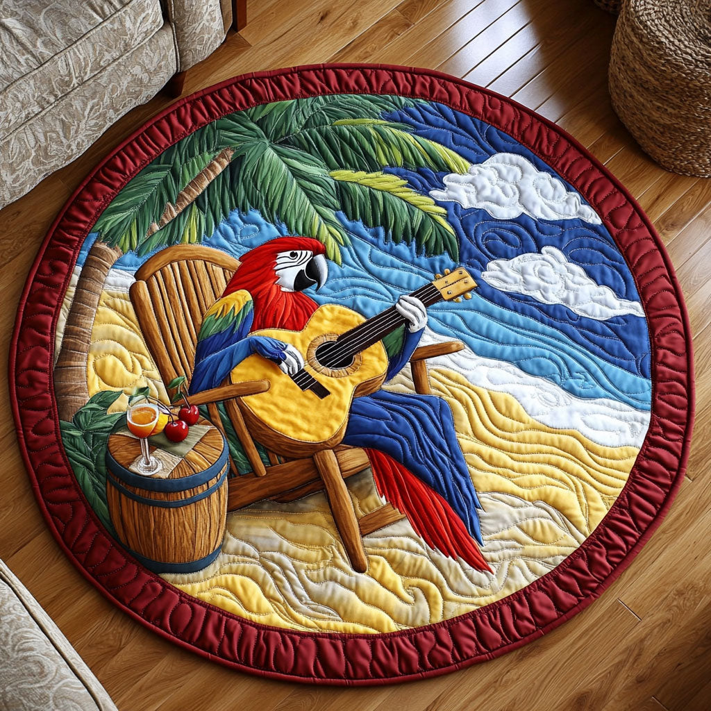 Island Guitar Parrot KL1912044CL Quilted Round Mat