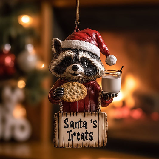 Raccoon Santa's Treats LT2110010CL Christmas Ornament