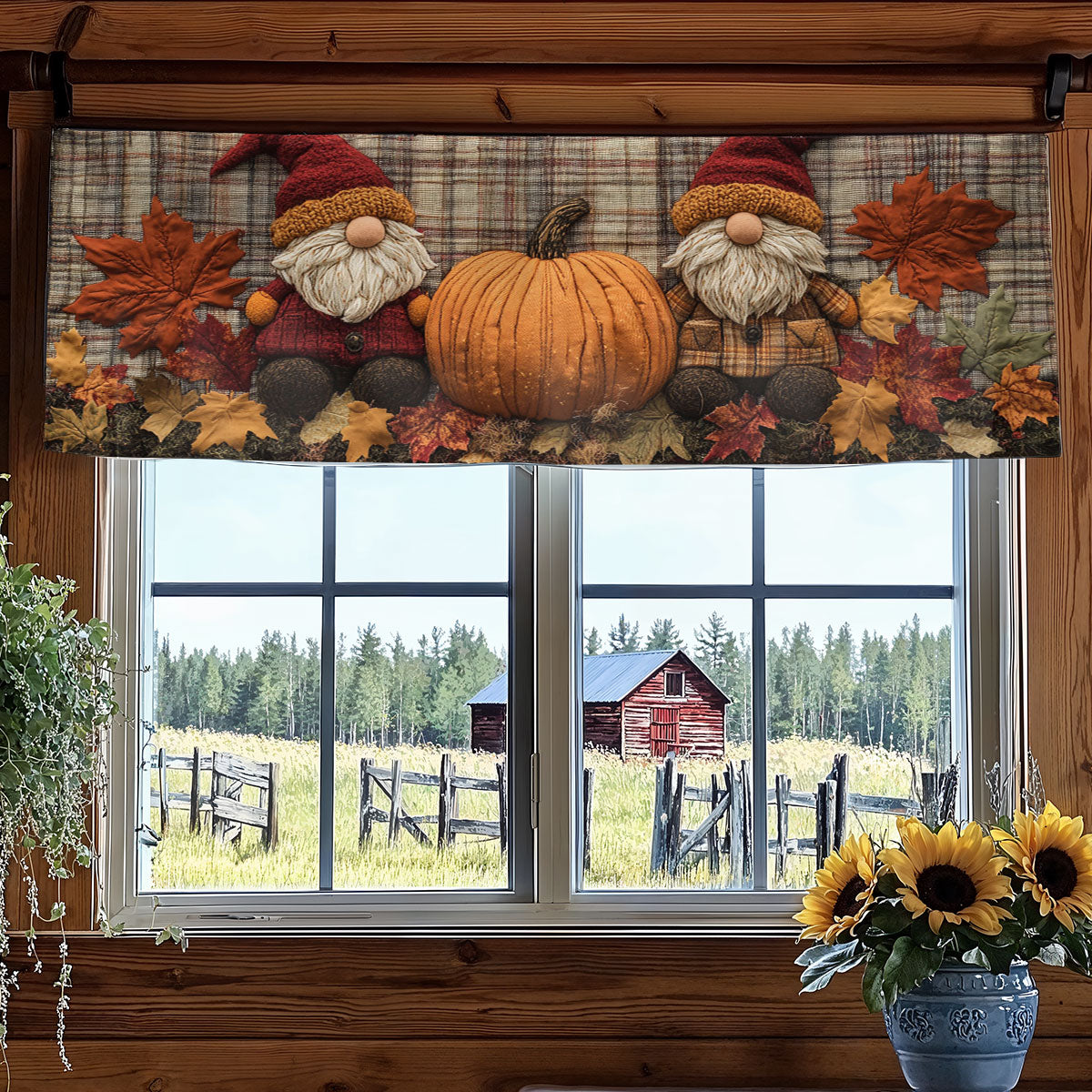 Sunlit Gnome Gathering WN3007105CL Quilted Valance