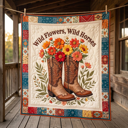 Wild Flowers Wild Horses XR0405002CL Quilt