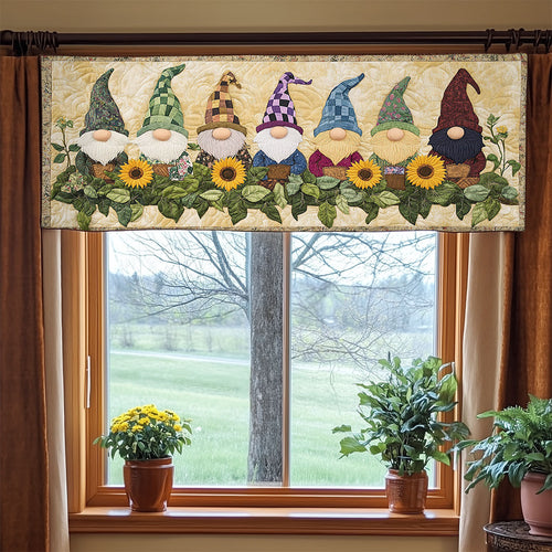 Sunflower Gnome WJ1005040CL Quilted Valance