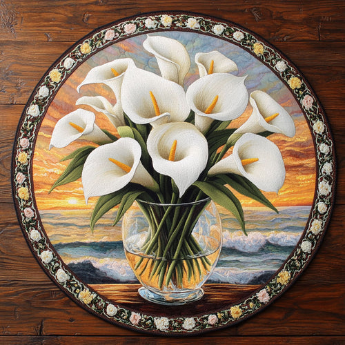 Calla Lily Reverie WN1806014CL Quilted Round Mat
