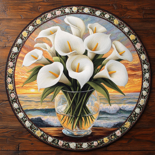 Calla Lily Reverie WN1806014CL Quilted Round Mat