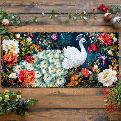 White Peacock WJ0312462CL Quilted Table Runner