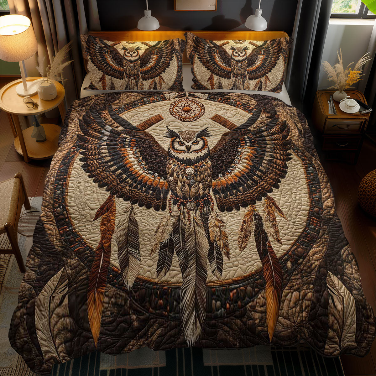 Feathered Owl Guardian WN2301062CL Duvet Cover Set