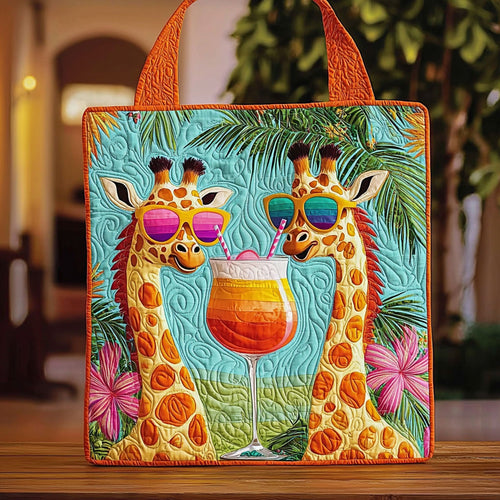 Fancy Tropical Giraffe QA0812014CL Quilted Tote Bag