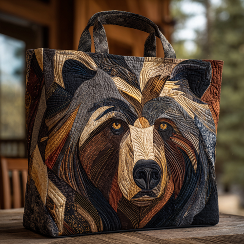 Fabric Bear XR0601015CL Quilted Tote Bag
