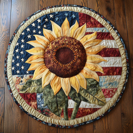 Sunflower Glow WN1206070CL Quilted Round Mat