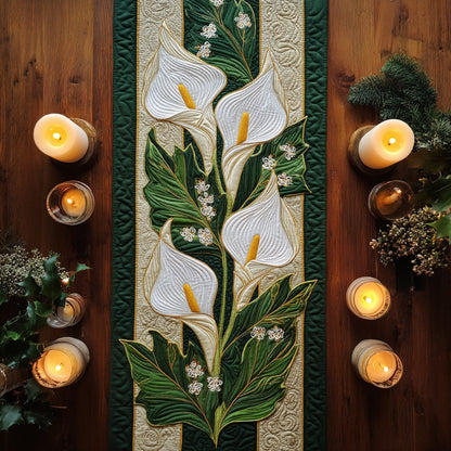 Elegant Calla Lilies XR2111020CL Quilted Table Runner