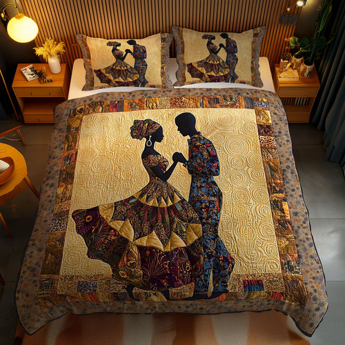 Golden African Couple WN0703086CL Duvet Cover Set