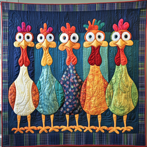 Fabric Chickens XR0801003CL Quilt