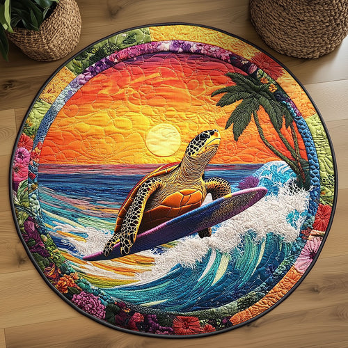 Turtle Splash WN3105061CL Quilted Round Mat