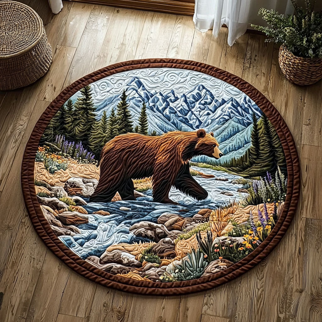 Strolling Bear QA1012021CL Quilted Round Mat