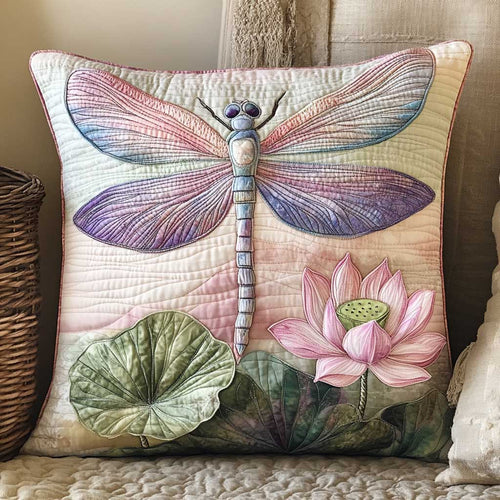 Lotus Purple Dragonfly WP2502073CL Quilt Pillow Case