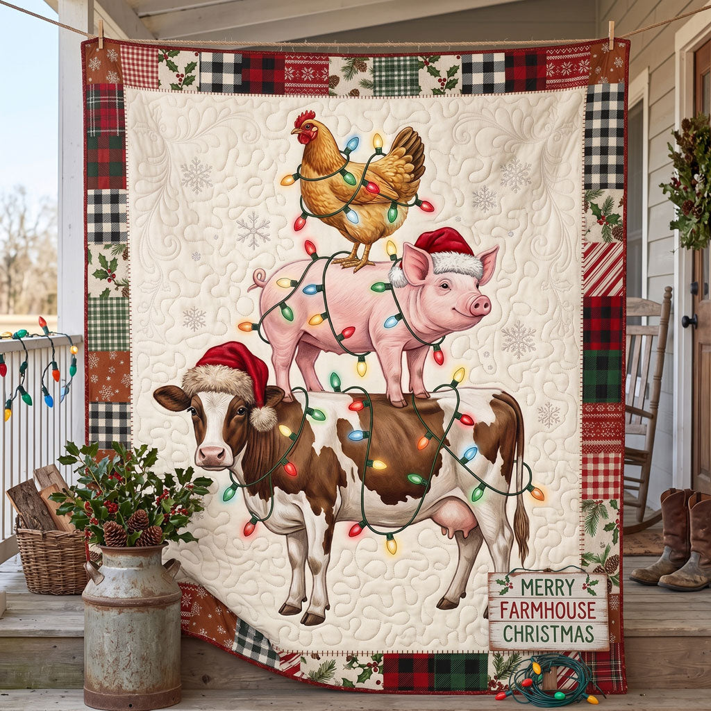 Farm Friends Christmas Lights WN2706008CL Quilt