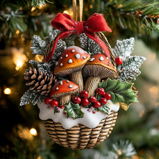 Red Flower Mushroom WN2310048CL Christmas Ornament
