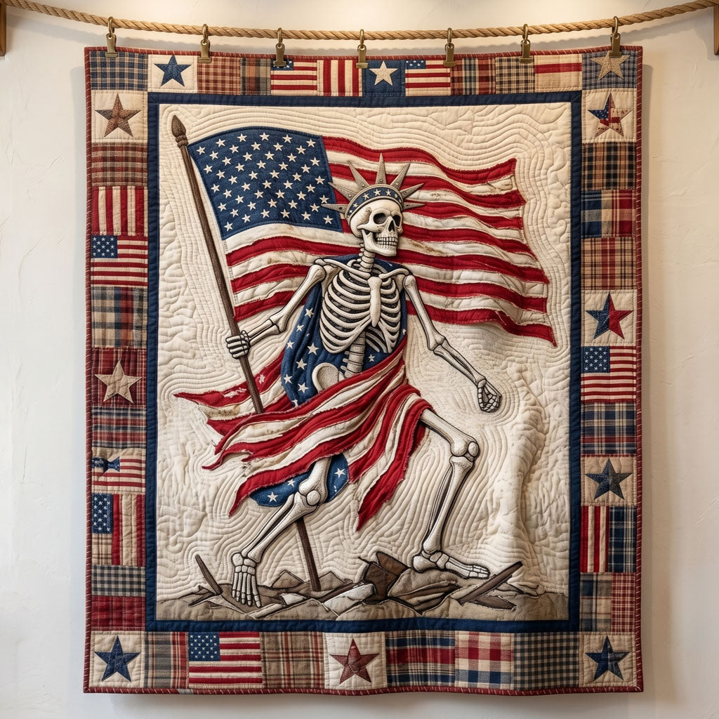 Freedom Skeleton American Flag WN1304008CL Quilt