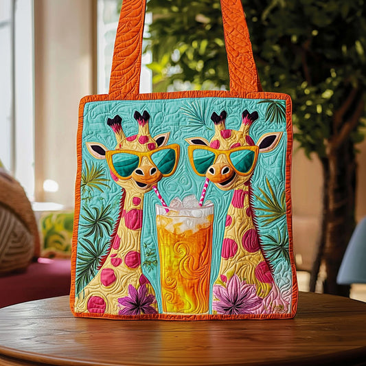 Fancy Tropical Giraffe QA0812012CL Quilted Tote Bag