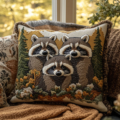Raccoon Family WJ2803042CL Quilt Pillow Case