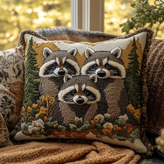 Raccoon Family WJ2803042CL Quilt Pillow Case
