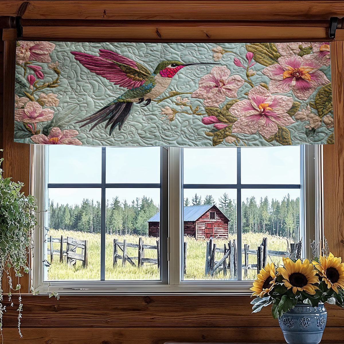 Hummingbird Breeze WN1706048CL Quilted Valance