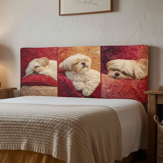 Cozy Shih Tzu CW2712004CL Quilted Headboard Slipcover
