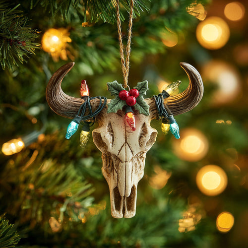 Festive Longhorn CP0312179CL Christmas Ornament