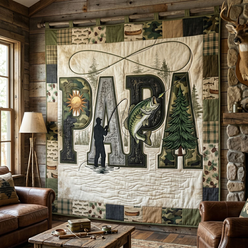 Bass Fishing Adventure Papa WN1006001CL Quilt
