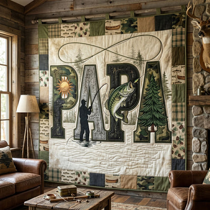 Bass Fishing Adventure Papa WN1006001CL Quilt