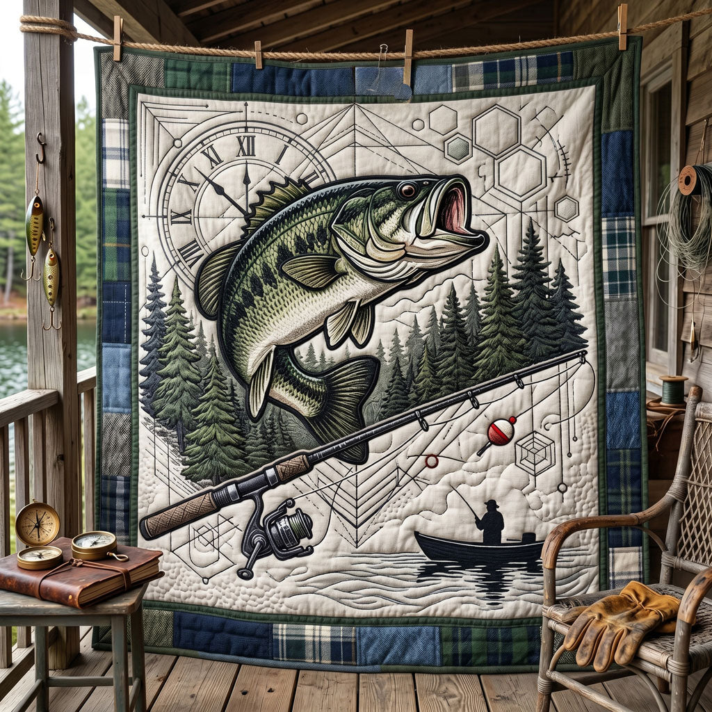 Rustic Bass Fishing WN1905011CL Quilt