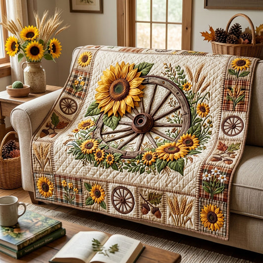 Sunflower Wagon Wheel WN2006014CL Quilt