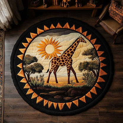 Majestic African Giraffe WN0304051CL Quilted Round Mat