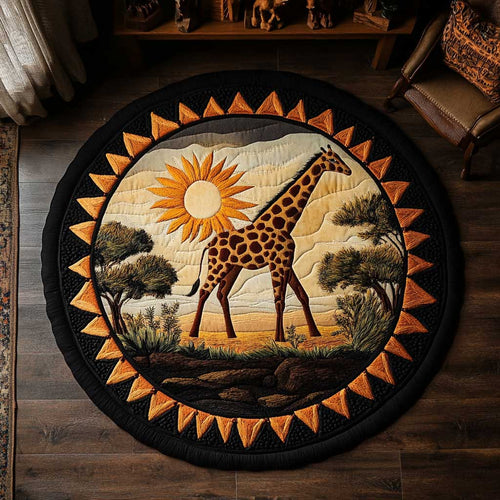 Majestic African Giraffe WN0304051CL Quilted Round Mat