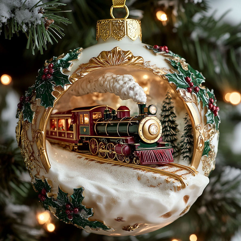 Cozy Snow Train CW2710027CL Christmas Ornament