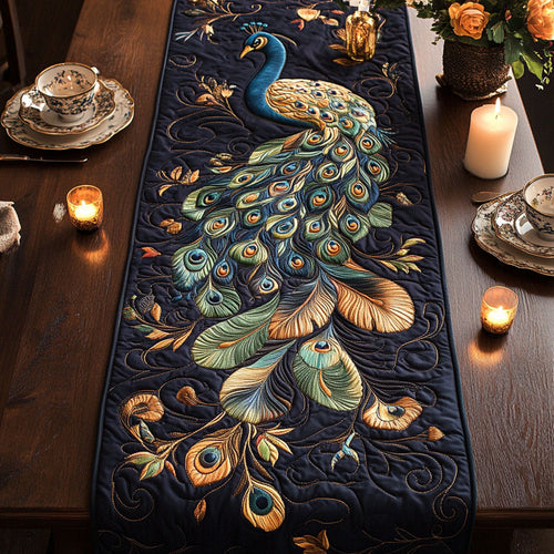 Mystic Peacock CW1905246CL Quilted Table Runner