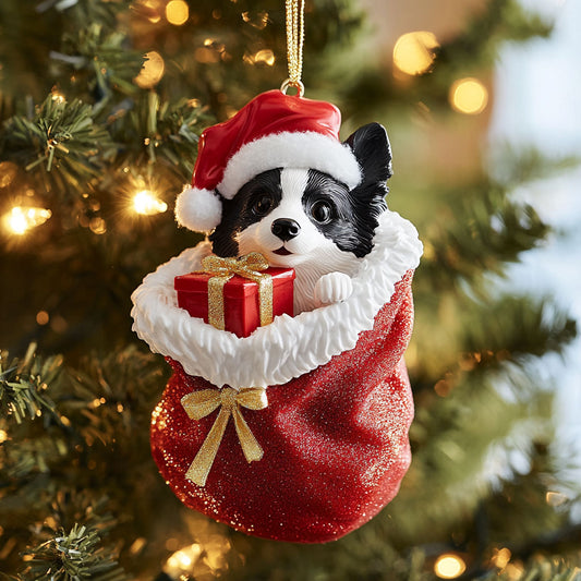 Festive Collie CP0312061CL Christmas Ornament
