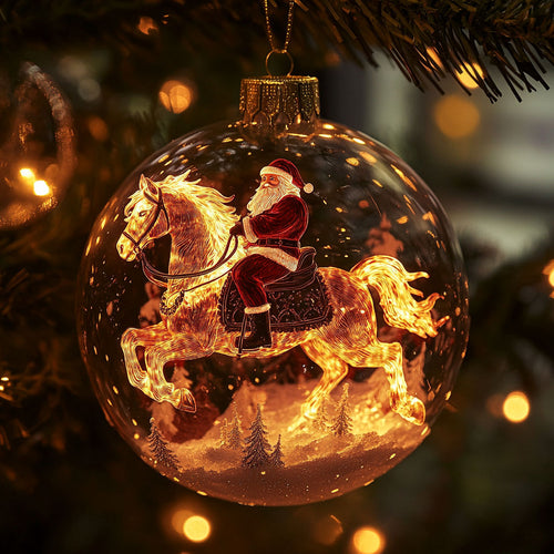 Santa Golden Stallion WN0312011CL Christmas Ornament