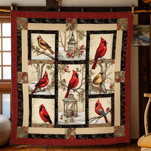 Snowy Red Cardinal WN2002070CL Quilt