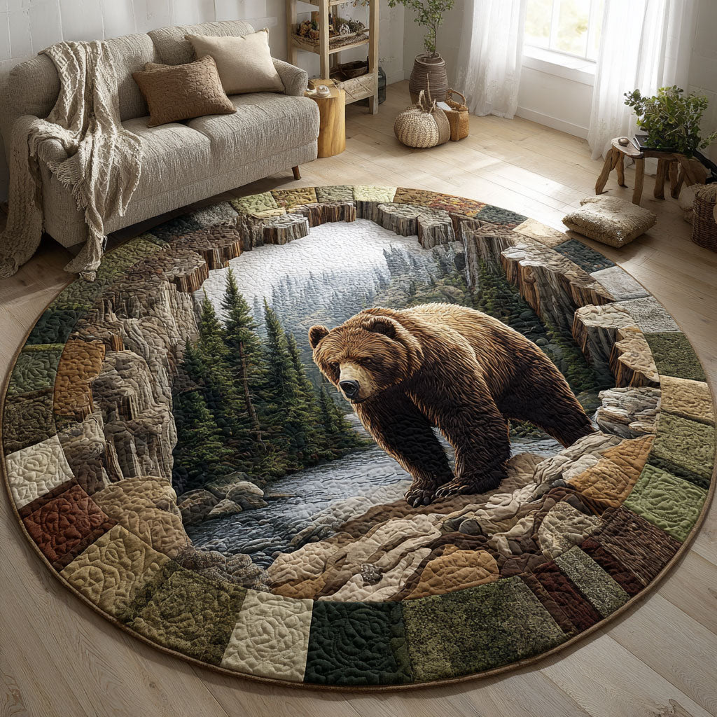 Peaceful Bear CW1001080CL Quilted Round Mat