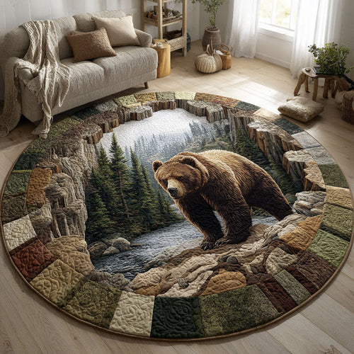 Peaceful Bear CW1001080CL Quilted Round Mat
