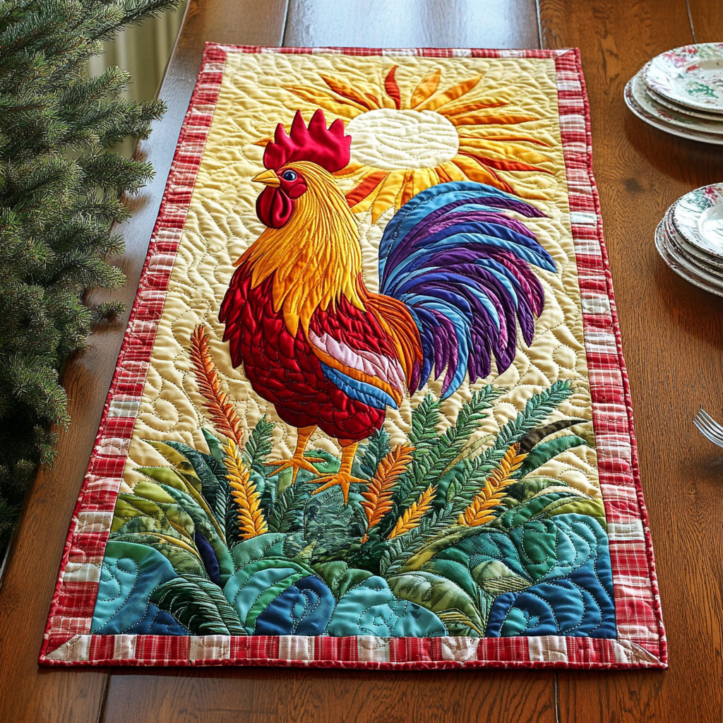 Sunrise Chicken WJ0406035CL Quilted Table Runner
