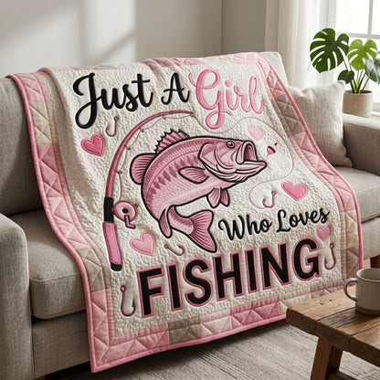 Pink Angler Girl WN2904012CL Quilt
