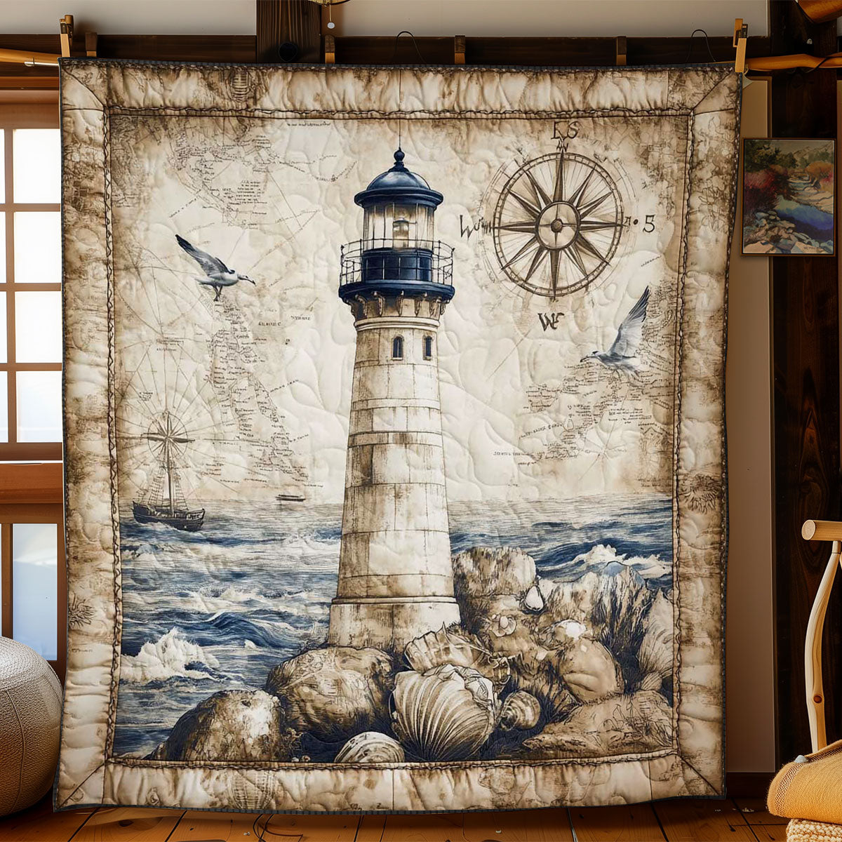 Ocean Guardian Lighthouse WN1003051CL Quilt