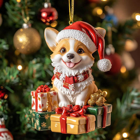 Christmas Corgi Joy CW1410022CL Christmas Ornament