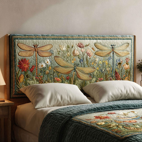 Dragonfly Bloom Garden CW3012010CL Quilted Headboard Slipcover