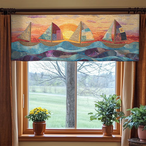 Twilight Sailboat Tides WN2006047CL Quilted Valance