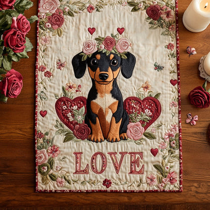 Dachshund Love WN0907035CL Quilted Table Runner
